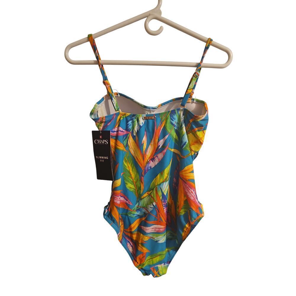 Chaps One Piece Multiway Swimsuit With Palm Prints sz 6 new SW82 - Picture 4 of 7